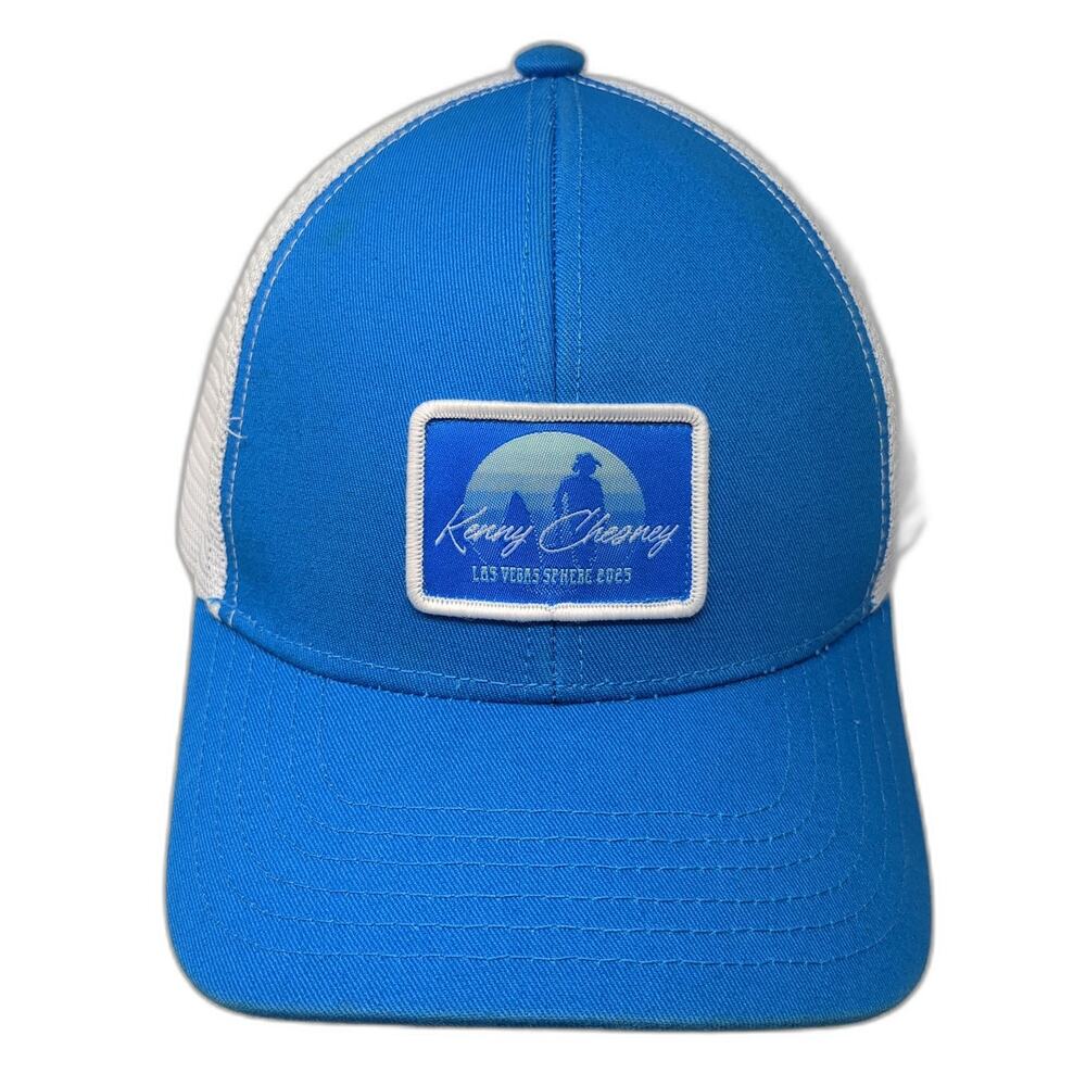 Kenny Chesney Snapback Trucker Hat Blue OS Adjustable Mesh Back No Shoes Nation